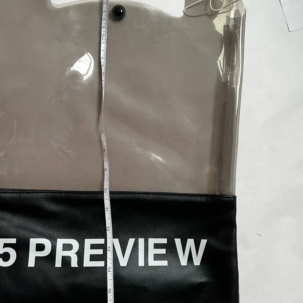 5Preview Plastic Tote Bag Black Purse Clear Large NWT - Picture 6 of 6